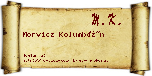 Morvicz Kolumbán névjegykártya